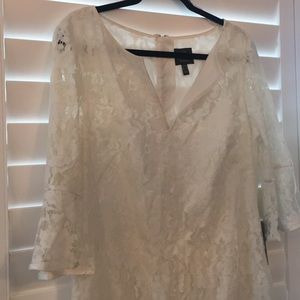 Adrianna Papell White Lace Dress